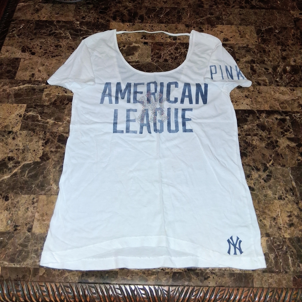 PINK Victoria's Secret White American League Women's Top